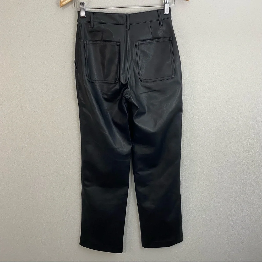 Aritzia Wilfred Free Lucy Black Vegan Leather Utility‎ Pant Size 00